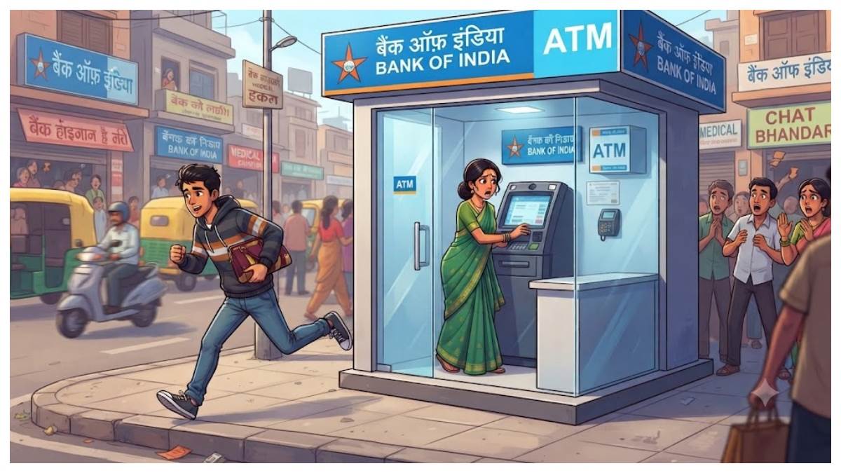 बिलासपुर में दिनदहाड़े चोरी: एटीएम में रुपये निकाल रही थी शिक्षिका, युवक पैसे से भरा बैग ले भागा