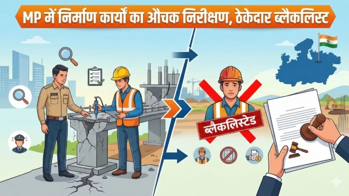 MP के 7 जिलों में 35 प्रोजेक्ट के निर्माण कार्यों का औचक निरीक्षण, ठेकेदार ब्लैकलिस्ट, विभागीय अधिकारियों को नोटिस जारी