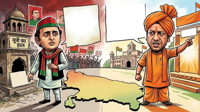 यूपी में विवादित पोस्टर से सियासी घमासान, अखिलेश को ‘रहमान डकैत’ और CM योगी को 'धुरंधर सीएम' बताया