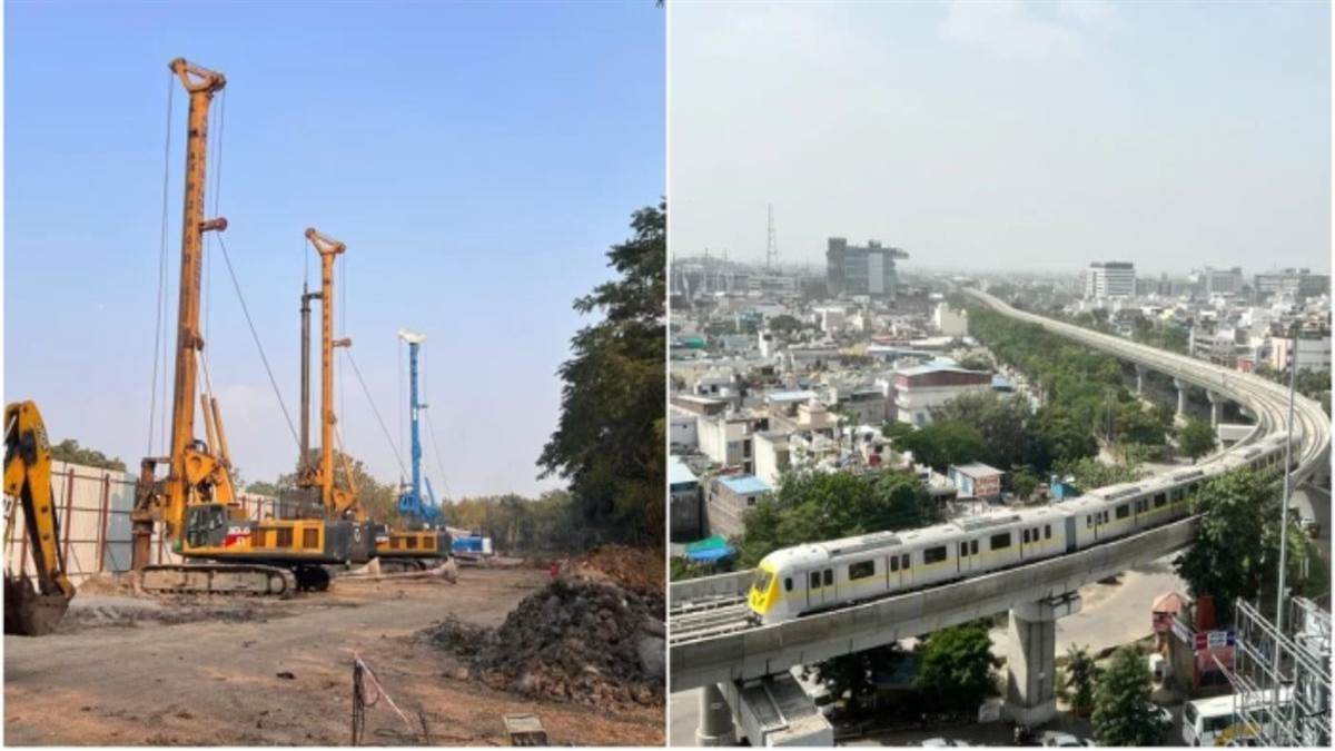 इंदौर के छाेटा गणपति क्षेेत्र में मेट्रो की पाइलिंग के कारण रात में हो रहा शोर, रहवासियों ने रुकवाया काम