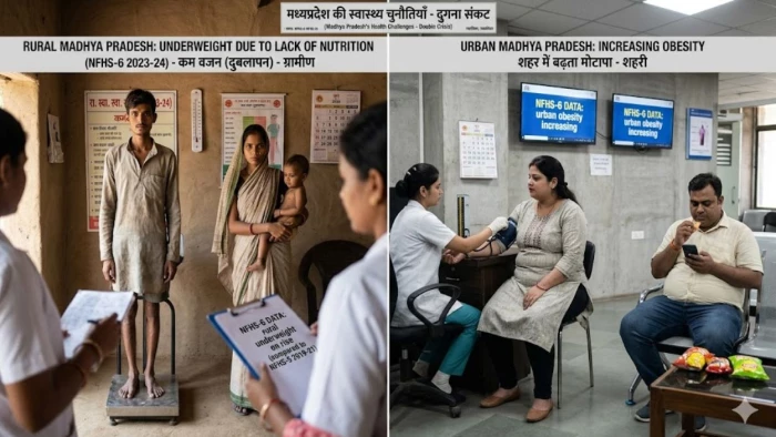 मप्र में दोहरा स्वास्थ्य संकट: गांवों में कुपोषण, शहरों में महिला-पुरुष में मोटापा बढ़ा