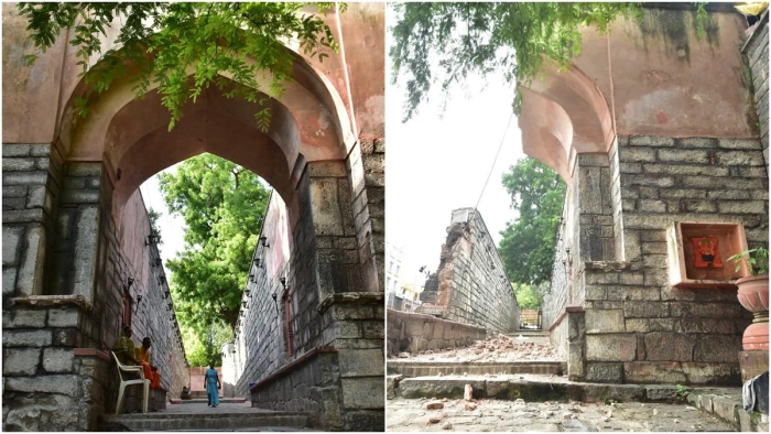 उज्जैन में 14वीं शताब्दी का महाकाल द्वार ढहा, नया रास्ता बनाने के लिए चल रही खुदाई में लापरवाही से हुई घटना