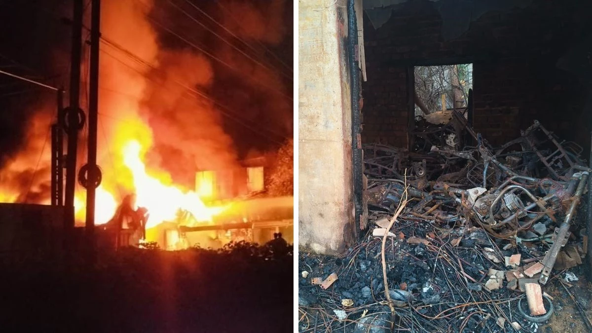 CG के कोरबा में बाइक गोदाम में भीषण आग, 25 बाइक जलकर राख; लाखों का नुकसान