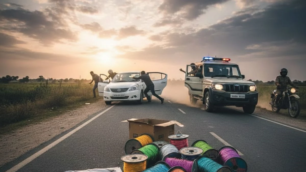 इंदौर पुलिस की बड़ी कार्रवाई... फिल्मी स्टाइल में पीछा कर पकड़ी चाइनीज मांझे की खेप, कार से कूदकर भागे तस्कर