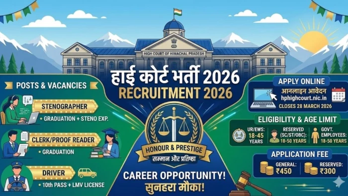 High Court Recruitment 2026: ड्राइवर से लेकर क्लर्क तक कई पदों पर आवेदन शुरू, क्या है योग्यता और फीस