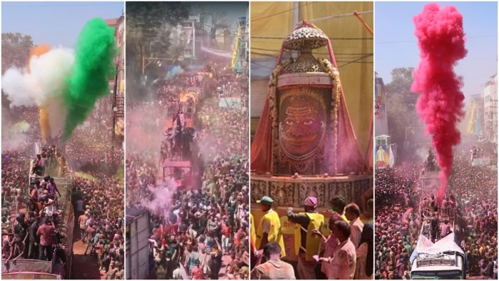 इंदौर रंगपंचमी 2026 : राजवाड़ा पर गेर में मिसाइलों ने गुलाल से रंगा आसमान, इस बार कोई भी जनप्रतिनिधि नहीं हुआ इसमें शामिल