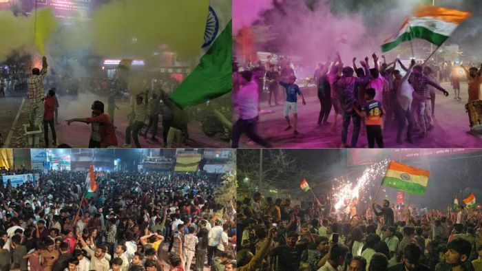 भारत के तीसरी बार T-20 वर्ल्ड कप जीतने पर पूरे देश में जमकर आतिशबाजी, देखें जश्न की तस्वीरें