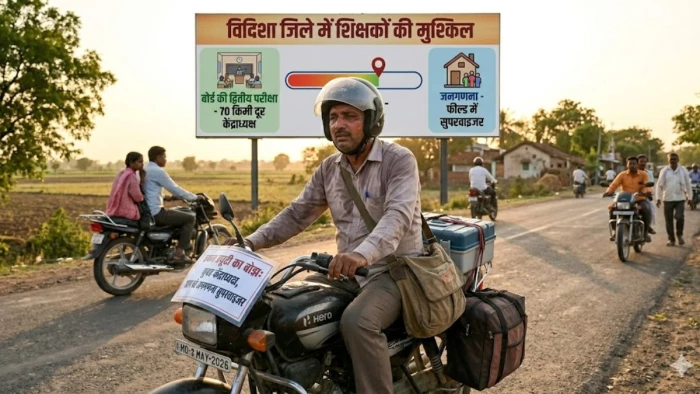 शिक्षा विभाग ने शिक्षकों को डबल ड्यूटी देकर बनाया 'शक्तिमान', विदिशा में परीक्षा तो बरेठ में करा रहे जनगणना