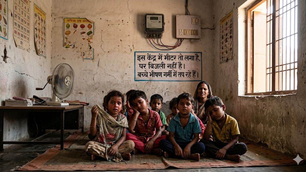 271 में से 50 से ज्यादा आंगनबाड़ियों में मीटर लगने के बाद भी बिजली नहीं, भीषण गर्मी में तप रहे बच्चे