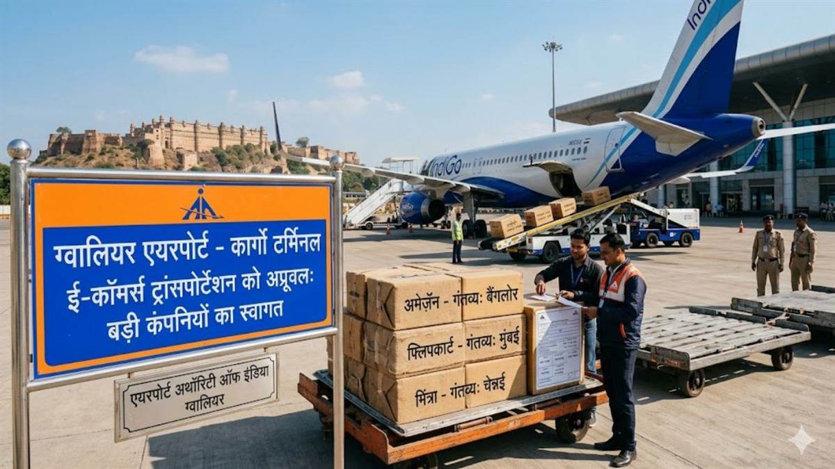 ग्वालियर एयरपोर्ट को मिला ई-कॉमर्स अप्रूवल, अब फ्लाइट्स से भेजा जा सकेगा भारी सामान; व्यापार को मिलेगी रफ्तार