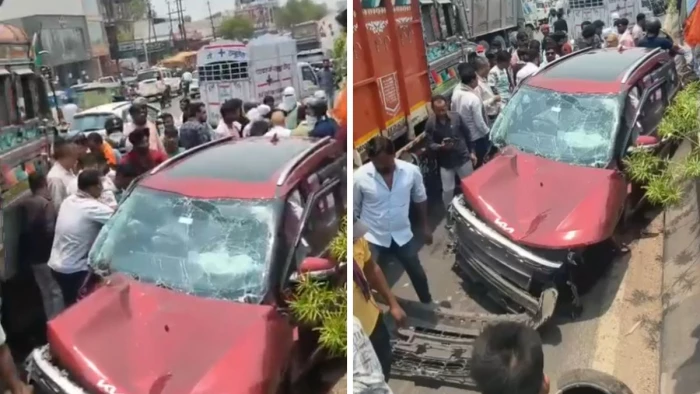 रायपुर रिंग रोड पर तेज रफ्तार ने मचाया कोहराम, कार-ट्रक भिड़ंत के बाद मचा हड़कंप; घंटों जाम से लोग परेशान