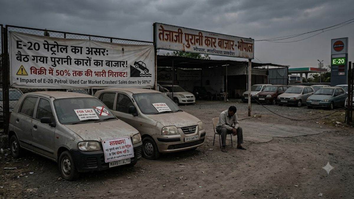 भोपाल में E-20 पेट्रोल वाले हल्ले में बैठ गया पुरानी कारों का बाजार, 50% तक गिर गई बिक्री, अब स्क्रैप का खतरा