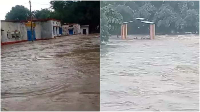 शिवपुरी की पिछोर तहसील में जमकर हुई बारिश, घरों में भरा 3 फीट पानी; महुअर नदी उफान पर