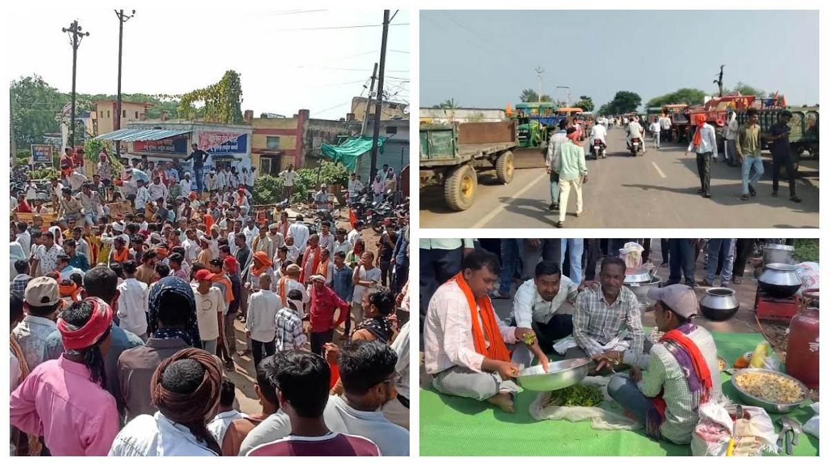 कवर्धा में किसानों ने सड़क पर खींची लकीर, 1200 ट्रैक्टर, 8000 किसान, 23 मांगों पर सरकार को आर-पार की चेतावनी, नहीं मानी तो अनिश्चितकालीन आंदोलन