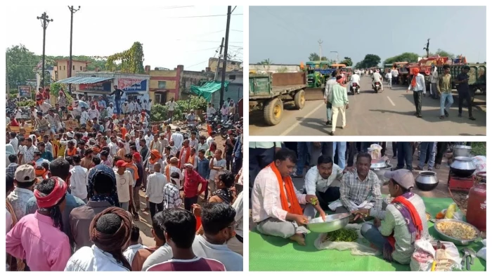 कवर्धा में किसानों ने सड़क पर खींची लकीर, 1200 ट्रैक्टर, 8000 किसान, 23 मांगों पर सरकार को आर-पार की चेतावनी, नहीं मानी तो अनिश्चितकालीन आंदोलन
