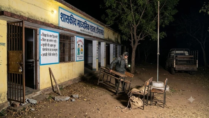 भोपाल के डोंगरगांव के सरकारी स्कूल में चोरी, ताले तोड़कर बच्चों की टेबल-कुर्सी और टाटपट्टियां तक ले गए चोर