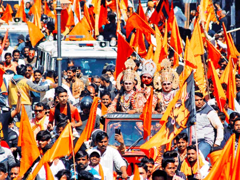 Vehicle rally for collection of Ram Janmabhoomi shrine area dedication fund in Indore