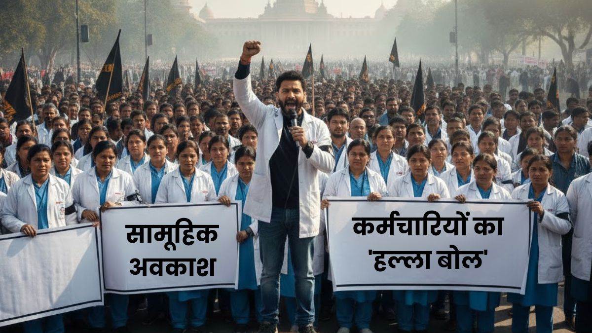 MP के सरकारी अस्पतालों में संकट... भोपाल में प्रदर्शन, 23-24 फरवरी को कर्मचारियों का 'हल्ला बोल'