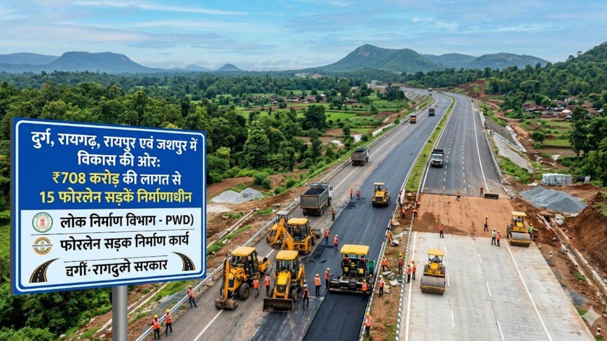 दुर्ग, रायगढ़, रायपुर और जशपुर जिले में 708 करोड़ की लागत से बनेंगी 15 फोरलेन सड़कें