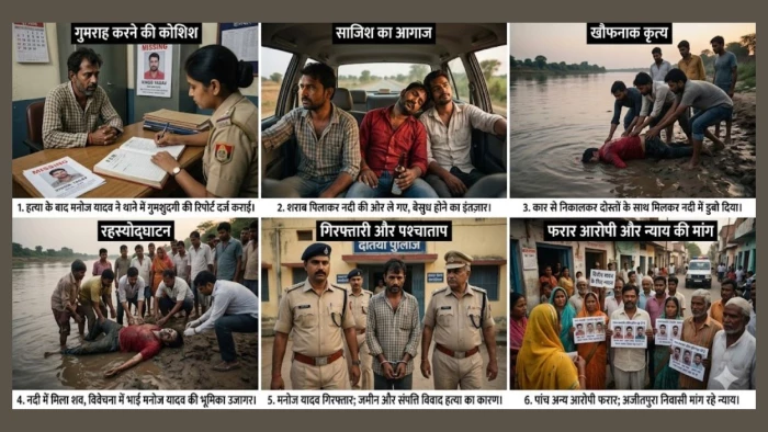 दतिया में जमीन के लालच में सगे भाई ने रची साजिश, छोटे भाई को शराब पिलाकर नदी में डुबोया; ऐसे खुला राज