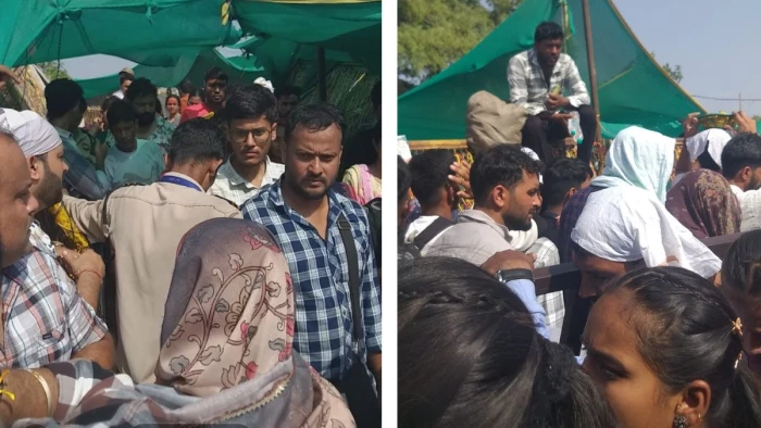 उज्जैन के कालभैरव मंदिर में भक्त खिड़की खुलने का कर रहे इंतजार, रसूखदारों के प्वाइंट फोन पर हो रहे क्लियर