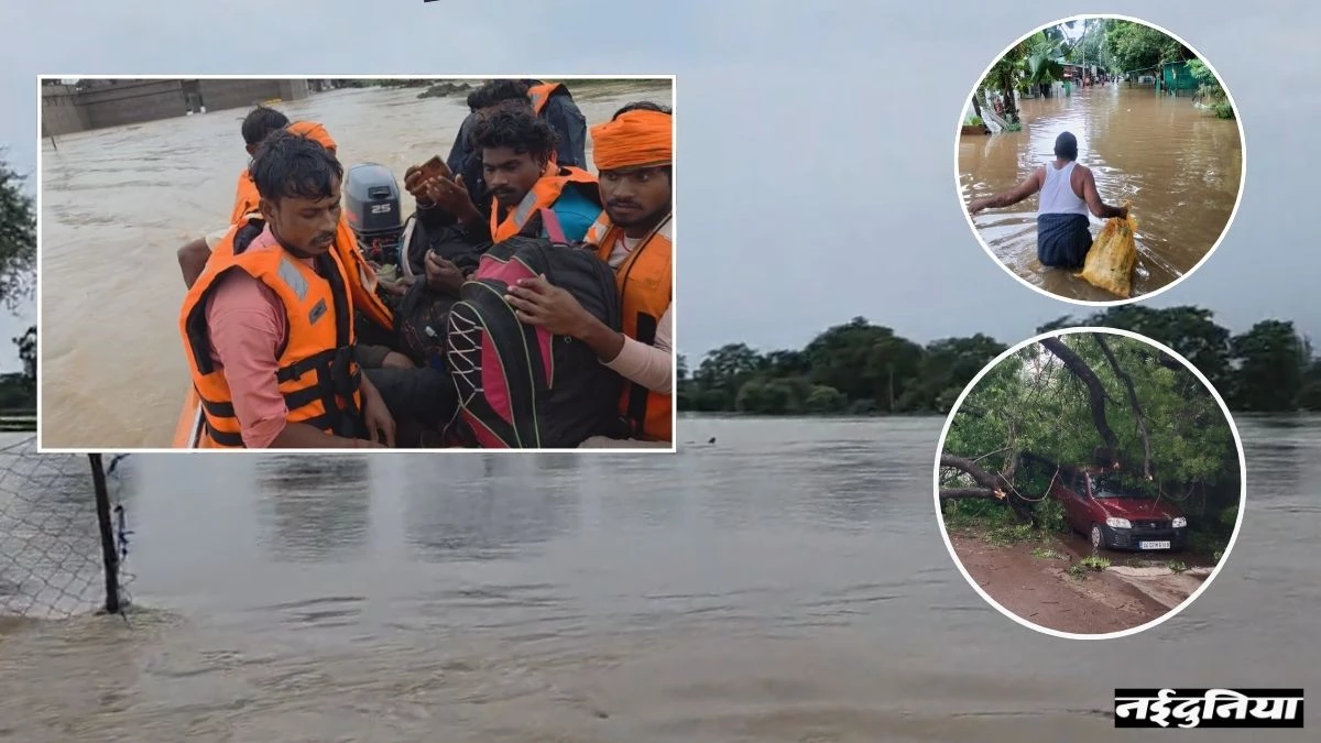Durg News: उफान पर शिवनाथ नदी, SDRF की टीम ने बाढ़ में फंसे 32 लोगों को बाहर निकाला, रिहायशी इलाकों में घुसा पानी