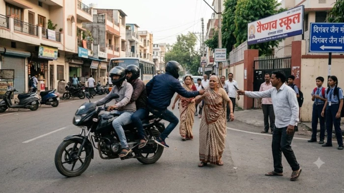 इंदौर में मंदिर जा रही महिला से तीन बदमाशों ने सरेराह छीनी सोने की चेन, विरोध करने पर दिखाया चाकू इंदौर में मंदिर जा रही महिला से तीन बदमाशों ने सरेराह छीनी सोने की चेन, विरोध करने पर दिखाया चाकू