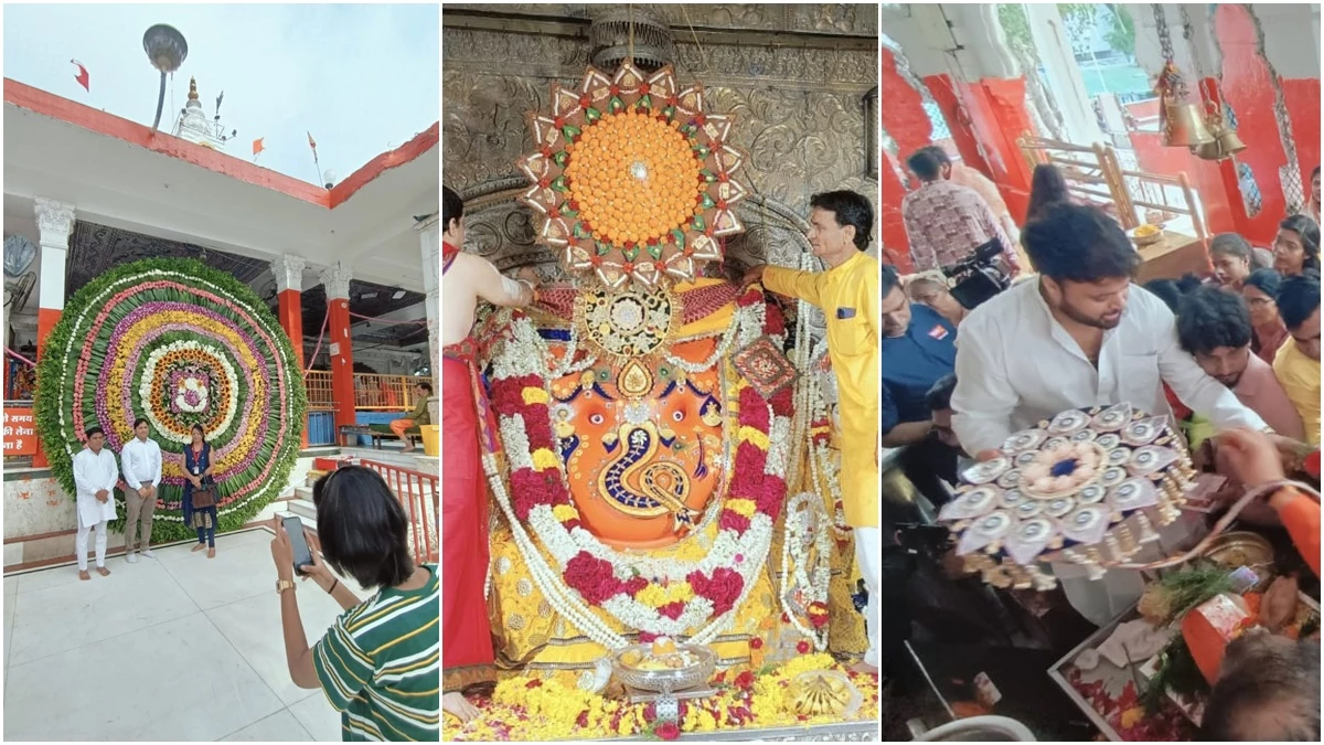 इंदौर में खजराना गणेश को भक्तों ने अर्पित की बड़ी राखियां, 100 साल बाद रक्षा बंधन पर नहीं भद्रा का साया