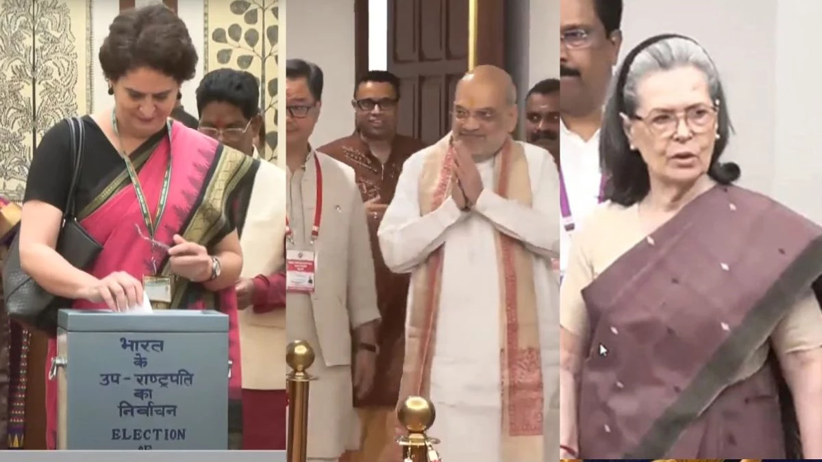 New Vice President 2025: उपराष्ट्रपति चुनाव में वोटिंग करने खरगे का हाथ थाम पहुंचे गडकरी, देखें फोटो