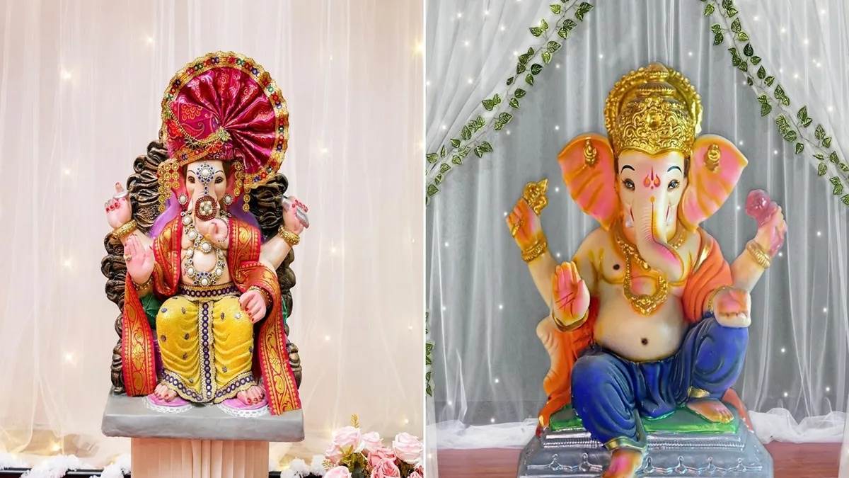 गणेश उत्‍सव के लिए छोटे से लेकर भव्य मूर्तियां बनीं आकर्षण का केंद्र, ईको फ्रेंडली प्रतिमाओं की भी मांग
