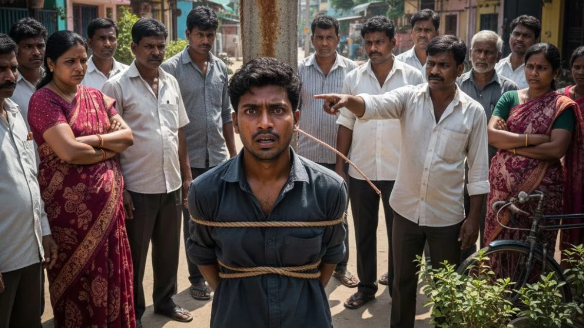 लगातार चोरियों से फूटा जनता का गुस्सा, संदिग्ध युवक को खंभे से बांधा, फिर किया पुलिस के हवाले