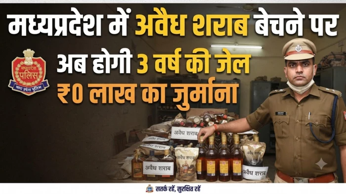 मध्य प्रदेश में अवैध शराब बेचने पर तीन वर्ष की सजा और एक लाख का होगा जुर्माना
