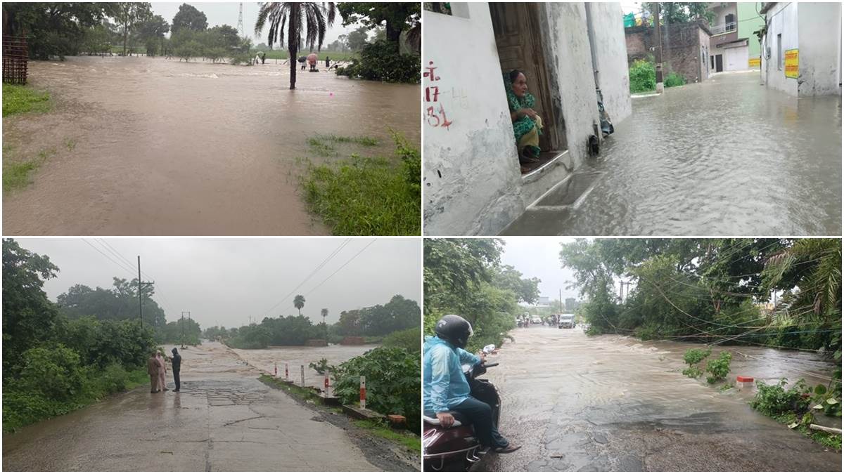 सीहोर जिले में 24 घंटे में 3.96 इंच बारिश से नदी-नाले उफान पर, कई गांवों से संपर्क टूटा; घरों-दुकानों में घुसा पानी