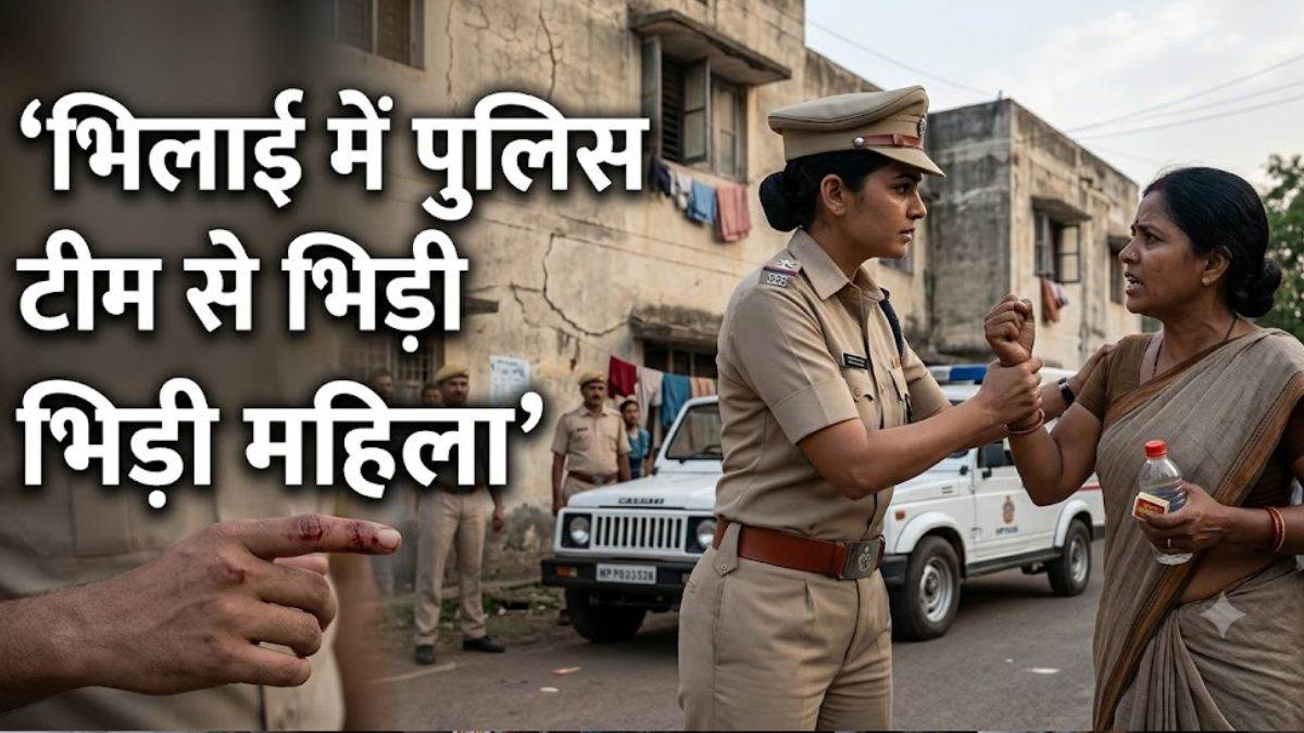 भिलाई में पुलिस टीम से भिड़ी महिला, आत्मदाह की कोशिश के दौरान रोकने पर प्रशिक्षु SI की उंगली काटी
