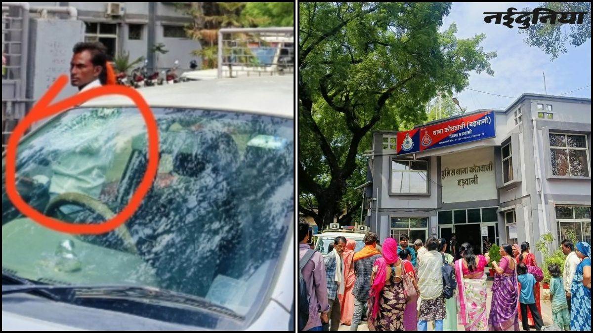 चलती बस से नर्मदा को चढ़ाया नारियल, साइड से जा रही कार का कांच फूटा... चूक से मचा हड़कंप, विवाद थाने पहुंचा