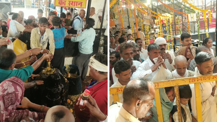 मुरैना के ऐंती पर्वत स्थित शनि मंदिर में उमड़ी श्रद्धालु की भीड़, शनि अमावस्या पर तेलाभिषेक के लिए लगीं लंबी कतारें