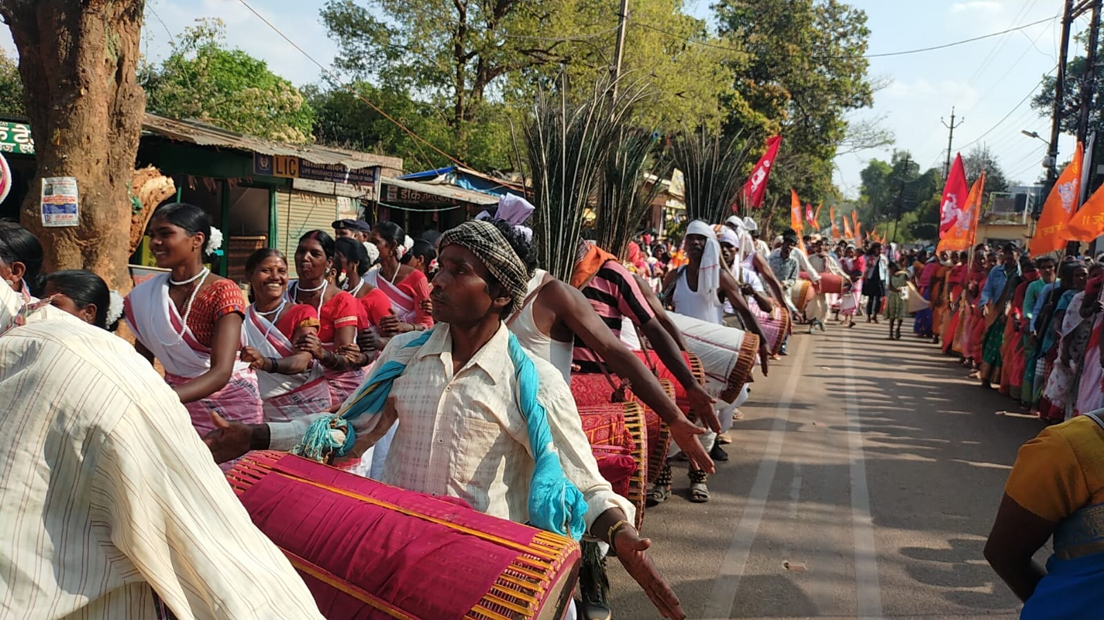 चार राज्यों में भाजपा की जीत से उत्साहित जनजातीय सुरक्षा मंच ने निकाली मांदर रैली