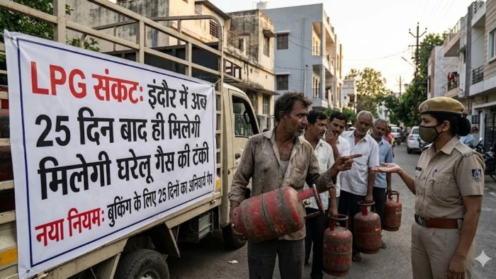 LPG संकट: इंदौर में अब 25 दिन बाद ही मिलेगी घरेलू गैस की टंकी, कमर्शियल सिलेंडरों पर पूरी तरह रोक
