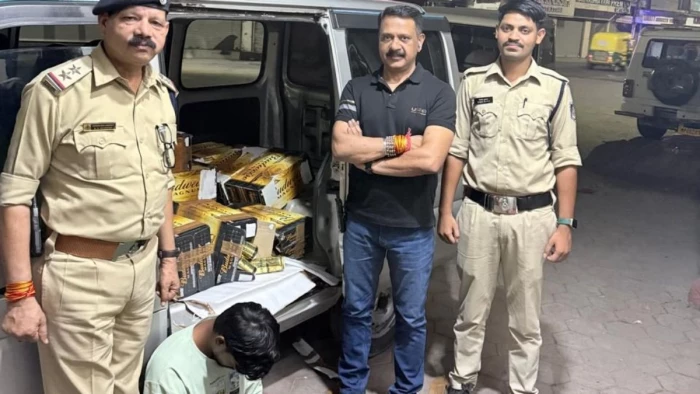 हरियाणा में बिक्री के लिए अधिकृत विदेशी बीयर की बड़ी खेप इंदौर में जब्त, आरोपी गिरफ्तार