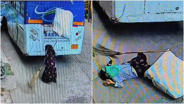 इंदौर में बीच रोड पर बस से फेंका 75 किलो का बोरा महिला सफाई मित्र पर गिरा, कंधे और पसली में फ्रैक्चर