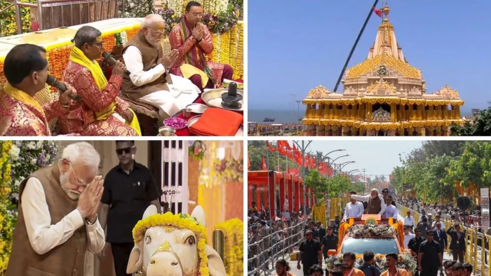 सोमनाथ अमृत महोत्सव रोडशो में उमड़ा जनसैलाब, पीएम मोदी ने 11 तीर्थों के पवित्र जल से किया कुंभाभिषेक, देखें फोटो