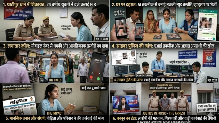 युवती की AI से बनाई फर्जी न्यूड फोटो कीं वायरल, बदनामी की धमकी देकर मांगी 1 लाख की फिरौती; थाटीपुर में केस दर्ज