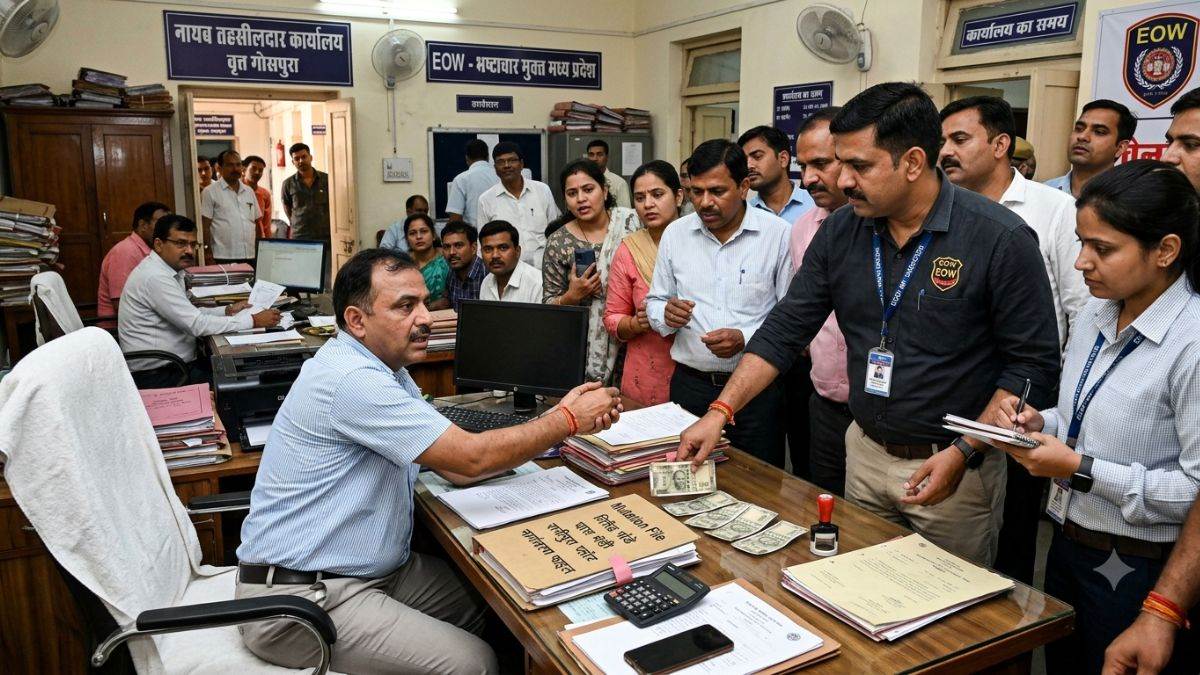 '50 हजार दो, तभी काम होगा'; ग्वालियर में जमीन का नाम चढ़वाने के बदले 20 हजार घूस लेते रंगे हाथ पकड़ा नायब तहसीलदार