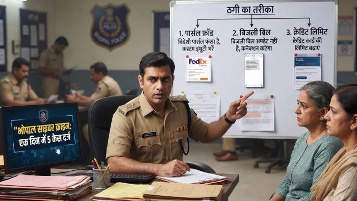 पार्सल, बिजली बिल और क्रेडिट लिमिट के झांसे में साइबर ठगी, भोपाल में एक दिन में पांच केस दर्ज