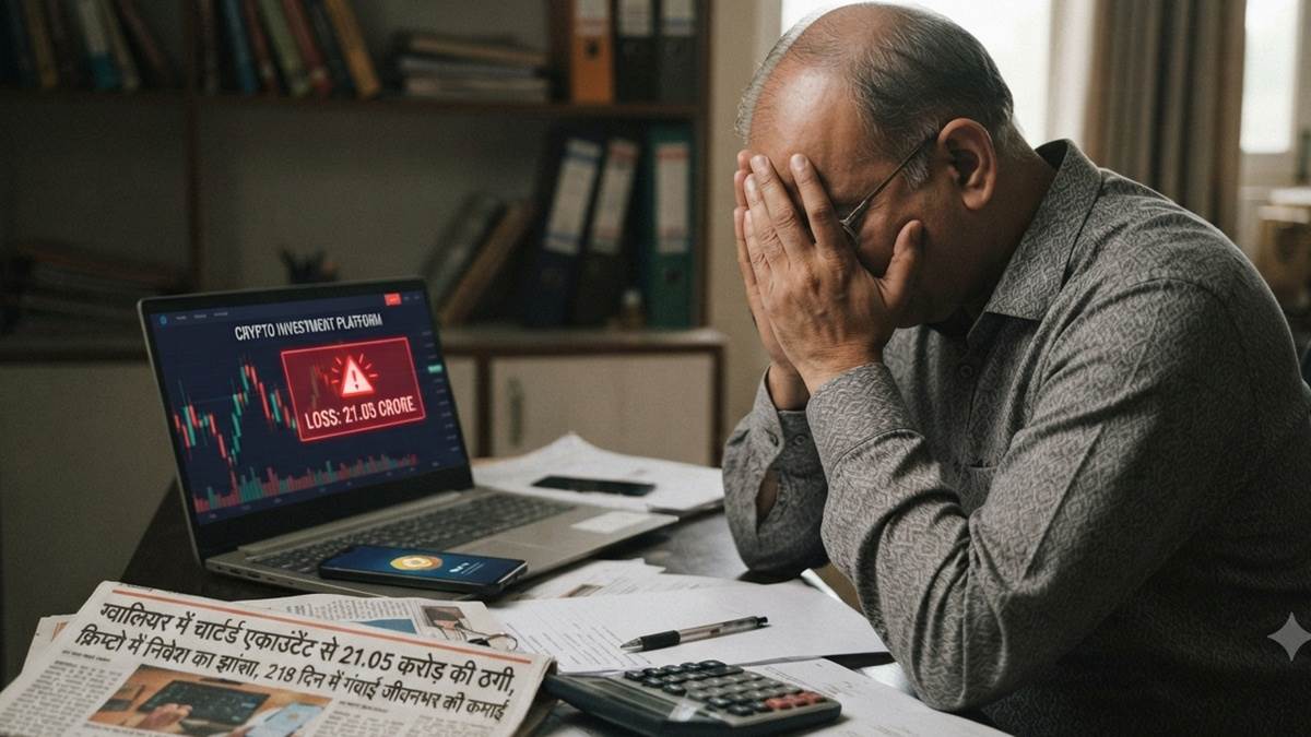 ग्वालियर में हुई प्रदेश की सबसे बड़ी 21.05 करोड़ की ठगी, चार्टर्ड एकाउंटेंट को क्रिप्टो में निवेश का झांसा, गंवाई जीवनभर की कमाई