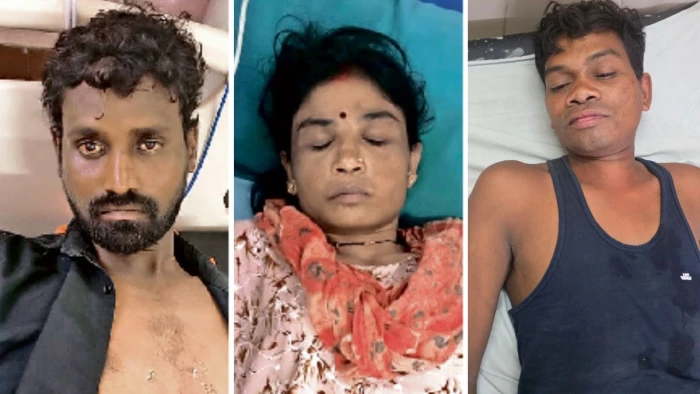 बिलासपुर में हाईटेंशन लाइन से टकराया पोल, करंट लगने से पांच मजदूर गंभीर रूप से झुलसे