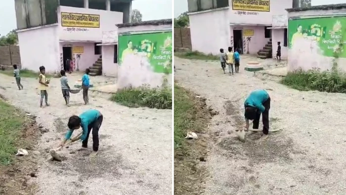 एमपी के सतना के सरकारी स्कूल का वीडियो वायरल, पढ़ाई छोड़ फावड़ा-तगाड़ी लेकर गिट्टी ढोते दिखे छात्र, शिक्षा विभाग ने जांच के दिए निर्देश
