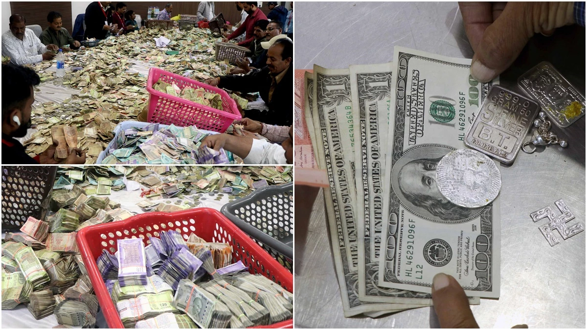 खजराना गणेश मंदिर की दान पेटियों में निकली विदेशी करंसी, ज्वेलरी और मनोकामना के पत्रों सहित 1.37 करोड़ रुपये