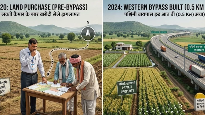 MP में आईएएस अधिकारियों की कृषि भूमि की खरीद पर विवाद, भूमि खरीदी गई तब यहां से नहीं निकल रहा था वेस्टर्न बायपास, चार वर्ष बाद आधा किमी दूर से निकला ये बायपास