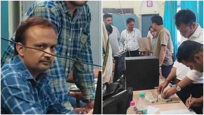 टीकमगढ़ पीजी कॉलेज में लोकायुक्त का छापा, एक लाख की रिश्वत लेते बाबू पकड़ाया